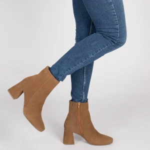 MiMaO ShopOnline PARIS – Bottines à Talon Bloc Et Bout Carré CAMEL Boutique 19