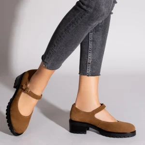 à prix promos MiMaO ShopOnline GIRL – Chaussures Avec Semelle Track Et Lanière En Cuir Nubuck CAMEL 19