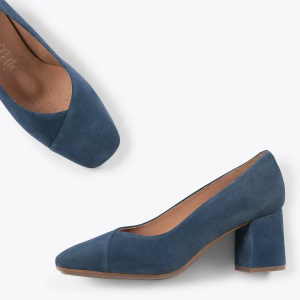 MiMaO ShopOnline EMMA – Chaussures à Talon à Bout Carré BLEU Top ventes 3