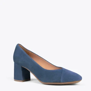 MiMaO ShopOnline EMMA – Chaussures à Talon à Bout Carré BLEU Top ventes 15