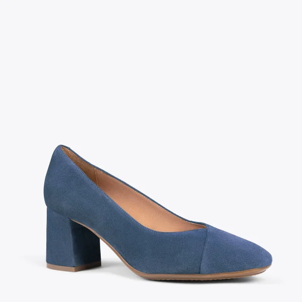 MiMaO ShopOnline EMMA – Chaussures à Talon à Bout Carré BLEU Top ventes 5