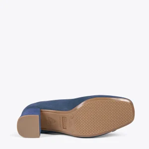 MiMaO ShopOnline EMMA – Chaussures à Talon à Bout Carré BLEU Top ventes 17