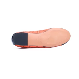 comparez les prix MiMaO ShopOnline BALLERINE LACET – Ballerine ORANGE Avec Broderie Losange 25