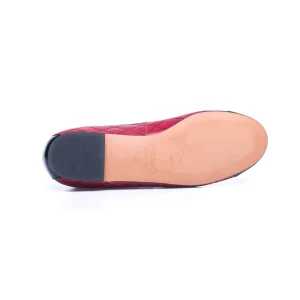 Authentic Original licence MiMaO ShopOnline BALLERINE LACET – Ballerine GRENAT Avec Broderie Losange 22