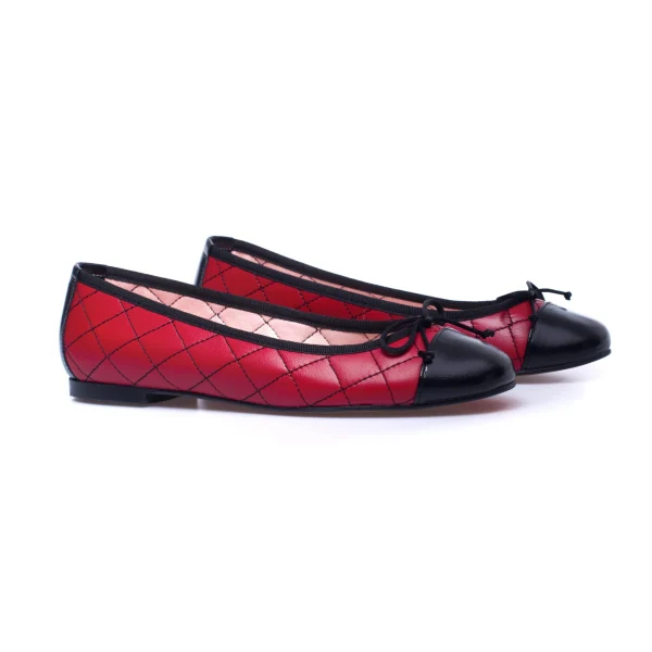 MiMaO ShopOnline BALLERINE LACET – Ballerine ROUGE Avec Broderie Losange meilleur service 3