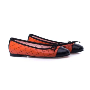 comparez les prix MiMaO ShopOnline BALLERINE LACET – Ballerine ORANGE Avec Broderie Losange 13