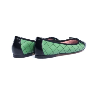 MiMaO ShopOnline BALLERINE LACET – Ballerine VERT Avec Broderie Losange Authentic Original licence 15