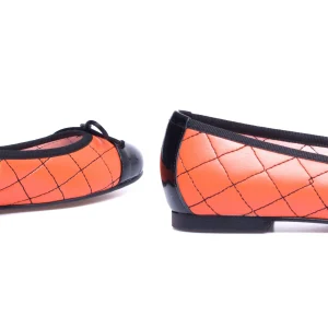 comparez les prix MiMaO ShopOnline BALLERINE LACET – Ballerine ORANGE Avec Broderie Losange 17