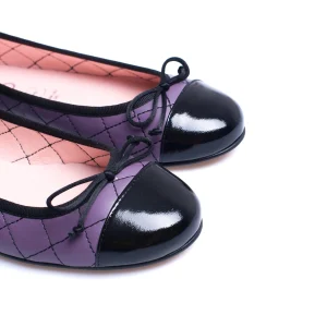 MiMaO ShopOnline BALLERINE LACET – Ballerine VIOLET Avec Broderie Losange à prix promos 21