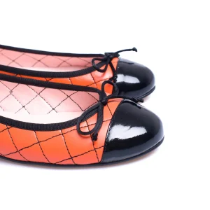 comparez les prix MiMaO ShopOnline BALLERINE LACET – Ballerine ORANGE Avec Broderie Losange 19