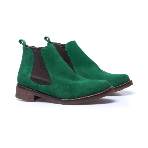 MiMaO ShopOnline CHELSEA- Bottines à Talons Plat Pour Femme VERT Livraison gratuite 3