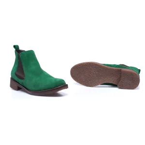 MiMaO ShopOnline CHELSEA- Bottines à Talons Plat Pour Femme VERT Livraison gratuite 20