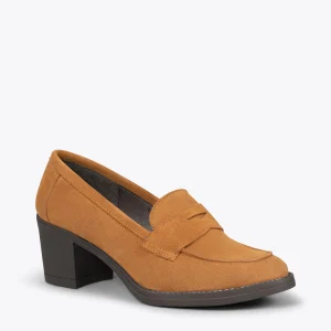 dernière tendance MiMaO ShopOnline MOKKA – Mocassin En Nubuck à Talon CAMEL 15