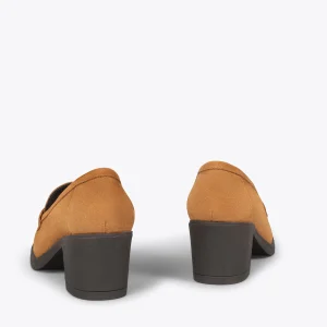 dernière tendance MiMaO ShopOnline MOKKA – Mocassin En Nubuck à Talon CAMEL 13