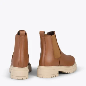 MiMaO ShopOnline LEEDS – Bottines En Cuir Avec Plateforme CAMEL garantis authentique 13