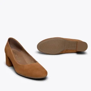 MiMaO ShopOnline URBAN ROND – Chaussure à Talon Bas CAMEL Retour Facile et Gratuit 17