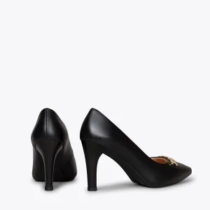 MiMaO ShopOnline NIGHT – Chaussures NOIR à Talon Haut Avec Détail Doré pas cher 13