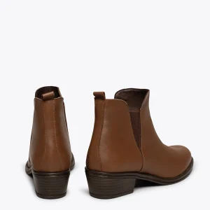 boutique en ligne france MiMaO ShopOnline JEANS – Bottines à Petit Talon Avec élastique MARRON 13