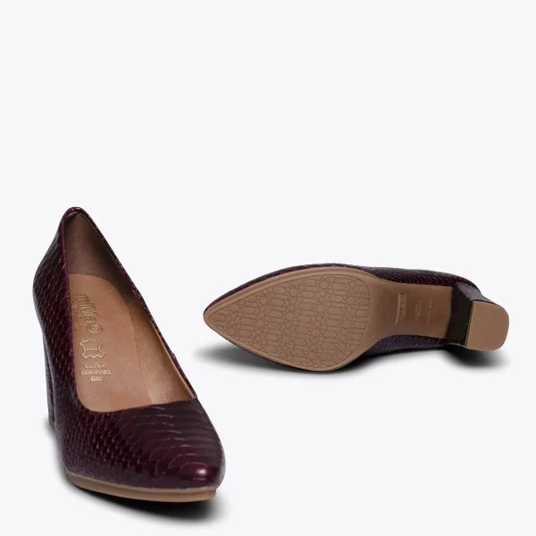 MiMaO ShopOnline URBAN SAUVAGE – Escarpins BORDEAUX Avec Imprimé Serpent Livraison internationale 6