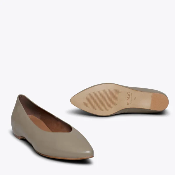 soldes de Noël MiMaO ShopOnline URBAN COMPENSÉ – Chaussures Compensées échancrées En V TAUPE 6