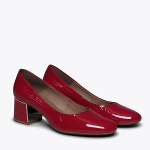 boutique paris MiMaO ShopOnline URBAN DAME – Chaussure En Cuir Verni à Talon Moyen ROUGE 11