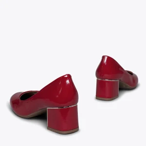 boutique paris MiMaO ShopOnline URBAN DAME – Chaussure En Cuir Verni à Talon Moyen ROUGE 15