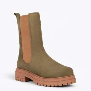 Boutique officielle MiMaO ShopOnline CAMBRIDGE – Bottines Chelsea VERT à Semelle Track 15