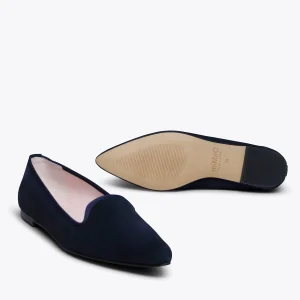 MiMaO ShopOnline SLIPPER – Slipper En Cuir BLEU Avec Bout Pointu magasin pour 17