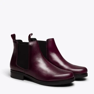 MiMaO ShopOnline CHELSEA – Bottine Chelsea En Cuir BORDEAUX De Qualité 11