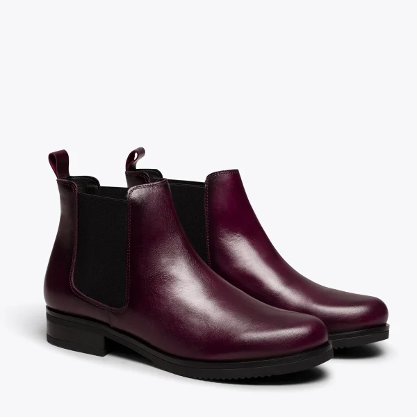 MiMaO ShopOnline CHELSEA – Bottine Chelsea En Cuir BORDEAUX De Qualité 3