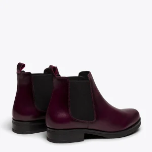 MiMaO ShopOnline CHELSEA – Bottine Chelsea En Cuir BORDEAUX De Qualité 15