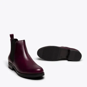 MiMaO ShopOnline CHELSEA – Bottine Chelsea En Cuir BORDEAUX De Qualité 17