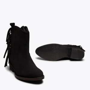 site en ligne MiMaO ShopOnline BOHO- Bottines NOIR Style Cowboy Avec Franges 17