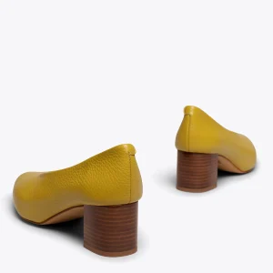 MiMaO ShopOnline URBAN STYLE- Chaussures Pour Femme à Talon En Bois MOUTARDE guranteed de qualité 15