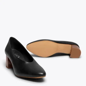 MiMaO ShopOnline URBAN STYLE- Chaussures Pour Femme à Talon En Bois NOIR grande surprise 17