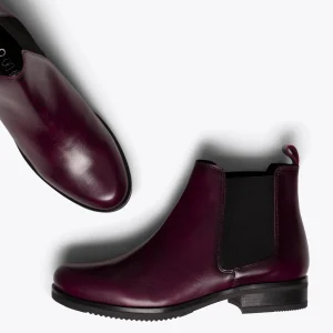 MiMaO ShopOnline CHELSEA – Bottine Chelsea En Cuir BORDEAUX De Qualité 13