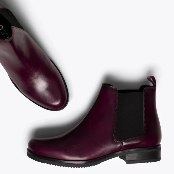 MiMaO ShopOnline CHELSEA – Bottine Chelsea En Cuir BORDEAUX De Qualité 4