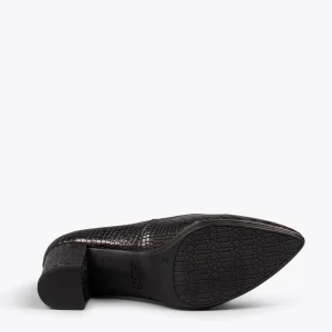 MiMaO ShopOnline URBAN S CROCO – Chaussures à Talon Imprimé Crocodile NOIR design à la mode 17