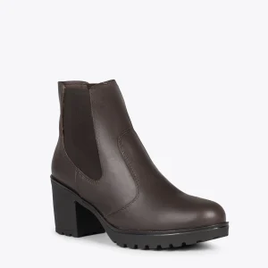 MiMaO ShopOnline SOHO – Bottines Chelsea à Talon MARRON garantie de qualité 15