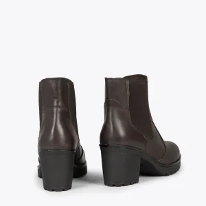 MiMaO ShopOnline SOHO – Bottines Chelsea à Talon MARRON garantie de qualité 13