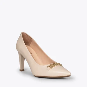 MiMaO ShopOnline NIGHT – Chaussures BEIGE à Talon Haut Avec Détail Doré vente luxe pas cher 15