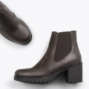 MiMaO ShopOnline SOHO – Bottines Chelsea à Talon MARRON garantie de qualité 11