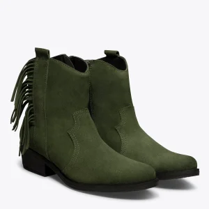 MiMaO ShopOnline BOHO- Bottines VERT Style Cowboy Avec Franges marque pas cher en ligne 11