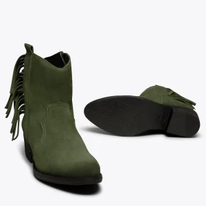 MiMaO ShopOnline BOHO- Bottines VERT Style Cowboy Avec Franges marque pas cher en ligne 17