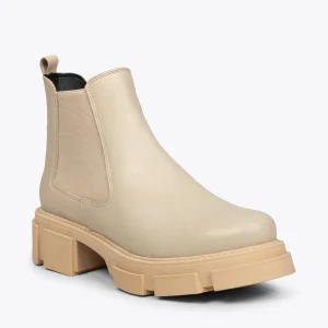 meilleur cadeau MiMaO ShopOnline CANDEM – Bottines Track En Cuir BEIGE 11