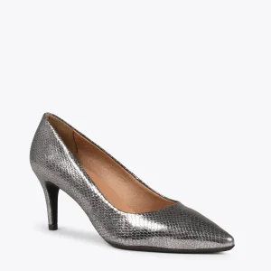 Satisfait ou Remboursé MiMaO ShopOnline STILETTO SAUVAGE – Chaussures Métallisées à Talon Aiguille Imprimé Serpent ARGENTÉ 15