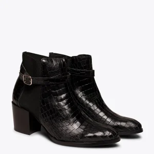 qualité d’originales MiMaO ShopOnline ÉLASTIQUE COCO – Bottine Animal Print Crocodile NOIR 11