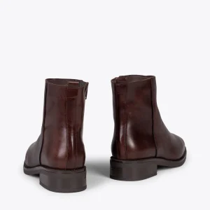 MiMaO ShopOnline MANCHESTER – Bottines Plates Avec Zip MARRON en vente 13