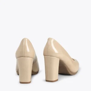 MiMaO ShopOnline URBAN VERNI – Chaussures à Talon Haut En Cuir Verni BEIGE pas cher 13