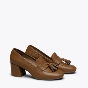 MiMaO ShopOnline OFFICE – Mocassin Pour Femmes CAMEL Avec Talon garantie de qualité 11